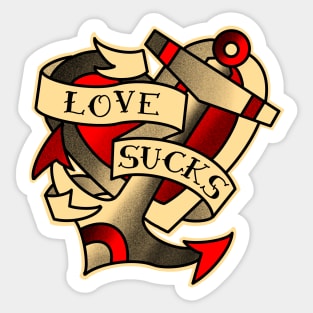 Love sucks, cynic design for a bitter and newly dumped friend Sticker